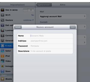 iPad - Crea Account Email Generico